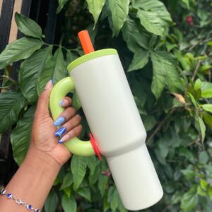 Termo Acero Inoxidable Con Asa Y Popote Antiderrame - Imagen 4