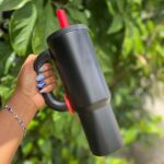 Termo Acero Inoxidable 1200 Ml, Con Asa Y Popote Antiderrame