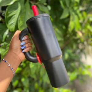 Termo Acero Inoxidable 1200 Ml, Con Asa Y Popote Antiderrame