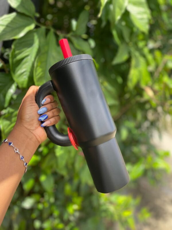 Termo Acero Inoxidable 1200 Ml, Con Asa Y Popote Antiderrame